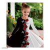 پیراهن دخترانه طرح رز قرمز مدل گلشن — نمای اصلی — فروشگاه اوکس